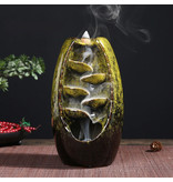 Minideal Aromatherapie Sier Wierookbrander Waterval Terugstromen - Backflow Incense Burner Feng Shui Decor Ornament Groen