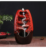 Minideal Aromaterapia Bruciatore di incenso ornamentale a cascata Riflusso - Bruciatore di incenso a riflusso Feng Shui Decor Ornament Red