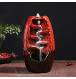 Minideal Aromathérapie brûleur d'encens ornemental cascade à reflux - brûleur d'encens à reflux Feng Shui décor ornement rouge