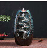 Minideal Aromaterapia Bruciatore di incenso ornamentale a cascata Riflusso - Bruciatore di incenso a riflusso Feng Shui Decor Ornament Blue