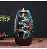 Minideal Aromatherapie Sier Wierookbrander Waterval Terugstromen - Backflow Incense Burner Feng Shui Decor Ornament Blauw