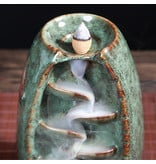 Minideal Quemador de incienso ornamental de aromaterapia cascada de reflujo - quemador de incienso de reflujo Feng Shui decoración ornamento azul claro