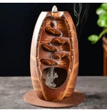 Minideal Quemador de incienso ornamental de aromaterapia cascada de reflujo - quemador de incienso de reflujo Feng Shui decoración adorno marrón