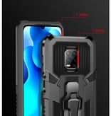 Funda Custodia Xiaomi Redmi Note 9 Pro Max - Custodia magnetica antiurto Custodia TPU grigia + cavalletto