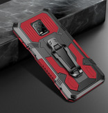 Funda Etui Xiaomi Mi CC9 Pro - Magnetyczne, odporne na wstrząsy etui Cas TPU Red + podpórka