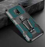 Funda Xiaomi Redmi 9 Hoesje  - Magnetisch Shockproof Case Cover Cas TPU Groen + Kickstand