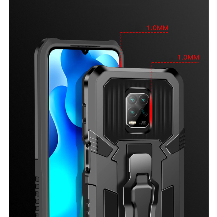 Funda Funda Xiaomi Redmi Note 6 Pro - Funda magnética a prueba de golpes Cas TPU Marrón + Pata de cabra