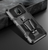 Funda Xiaomi Mi 10T Hoesje  - Magnetisch Shockproof Case Cover Cas TPU Zwart + Kickstand
