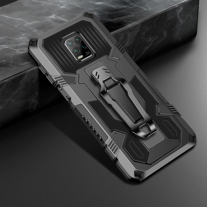 Xiaomi Mi 10T Case - Magnetic Shockproof Case Cover Cas TPU Black + Kickstand