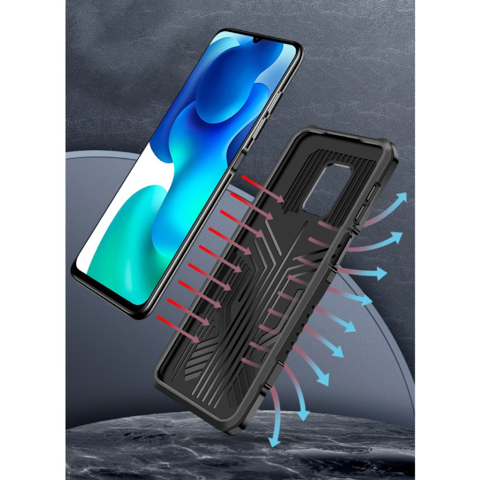 Funda Xiaomi Mi CC9 Pro Hülle - Magnetische stoßfeste Hülle Cas TPU Schwarz + Ständer