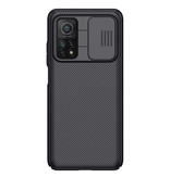 Nillkin Custodia CamShield per Xiaomi Mi 10T con cursore per fotocamera - Custodia antiurto Custodia in TPU nera