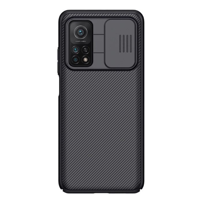 Funda Xiaomi Mi 10T CamShield con control deslizante de cámara - Funda a prueba de golpes Cas TPU Negro