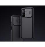 Nillkin Custodia CamShield per Xiaomi Mi 10T con cursore per fotocamera - Custodia antiurto Custodia in TPU nera