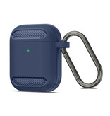 Pepmune Étui antichoc pour AirPods 1/2 avec mousqueton - Peau de couverture pour AirPod - Bleu