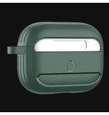 Pepmune Shockproof Hoesje voor AirPods 1 / 2 met Karabijnhaak - AirPod Case Cover Skin - Groen