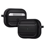 Pepmune Estuche a prueba de golpes para AirPods Pro con mosquetón - Carcasa de la carcasa del AirPod - Negro