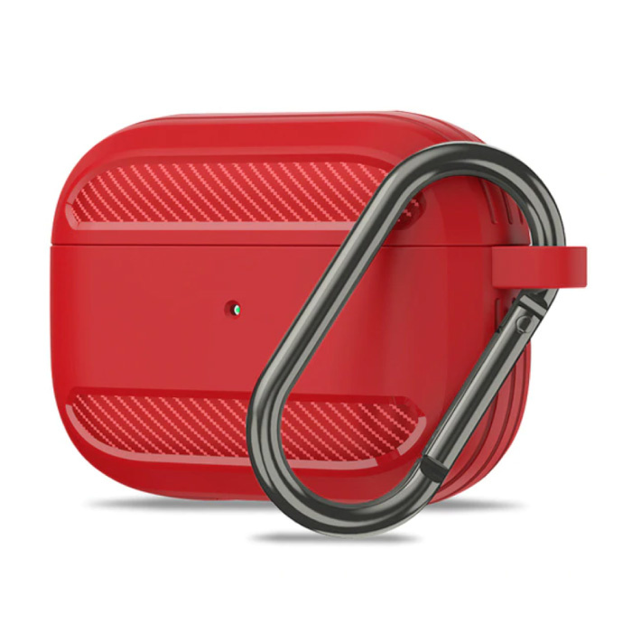 Custodia antiurto per AirPods Pro con moschettone - Custodia per AirPod Cover Skin - rossa