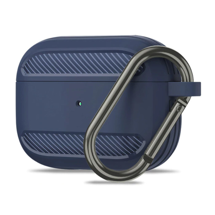 Étui antichoc pour AirPods Pro avec mousqueton - Peau de couverture pour AirPod - Bleu