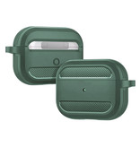 Pepmune Shockproof Hoesje voor AirPods Pro  met Karabijnhaak - AirPod Case Cover Skin - Groen