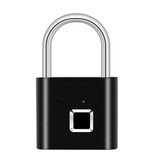 KERUI Padlock Fingerprint - 10 Sets Fingerprints - Rechargeable Smart Lock Finger Scan Bicycle Lock IP65 Waterproof Chain Lock Anti-Theft Stainless Steel Black