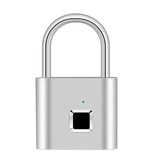 KERUI Hangslot Vingerafdruk - 10 Sets Fingerprints - Oplaadbare Smart Lock Vingerscan Fietsslot IP65 Waterdicht Ketting Slot Anti-Diefstal Roestvrij Staal Zilver