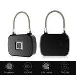 Anytek L13 Hangslot Vingerafdruk - 10 Sets Fingerprints - Oplaadbare Smart Lock Vingerscan Fietsslot IP65 Waterdicht Ketting Slot Anti-Diefstal Roestvrij Staal Zwart