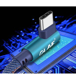 OLAF Kabel do ładowania USB-C 90 ° - 1 metr - pleciony nylonowy kabel do ładowania danych Android Niebieski