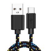 IRONGEER Kabel do ładowania USB-C 1 metr w oplocie z nylonu - odporny na plątanie kabel do transmisji danych w kolorze czarnym