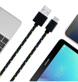 IRONGEER USB-C Oplaadkabel 1 Meter Gevlochten Nylon - Tangle Resistant Oplader Data Kabel Zwart