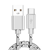 IRONGEER Câble de charge USB-C 1 mètre en nylon tressé - Câble de données de chargeur résistant à l'enchevêtrement gris