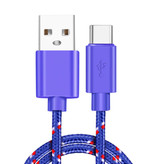 IRONGEER Cable de carga USB-C Nylon trenzado de 1 metro - Cable de datos del cargador resistente a enredos Morado