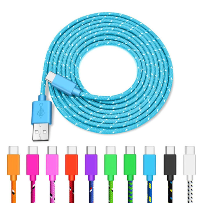 IRONGEER USB-C Oplaadkabel 2 Meter Gevlochten Nylon - Tangle Resistant Oplader Data Kabel Groen