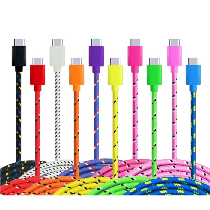 IRONGEER Cavo di ricarica USB-C da 2 metri in nylon intrecciato - Cavo dati per caricabatterie resistente ai grovigli Giallo