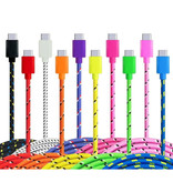IRONGEER Cable de carga USB-C Nylon trenzado de 3 metros - Cargador resistente a enredos Cable de datos Naranja