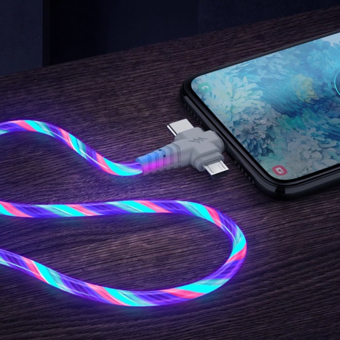 3 in 1 luce cavo di ricarica - iPhone fulmini / C USB / Micro-USB