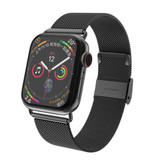 Stuff Certified® Luksusowy pasek do zegarka iWatch 38 mm / 40 mm - metalowa bransoletka Opaska na nadgarstek Siatkowy pasek ze stali nierdzewnej Czarny