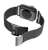 Stuff Certified® Bracelet de luxe pour iWatch 38 mm / 40 mm - Bracelet en métal Bracelet en acier inoxydable Bracelet en maille noire