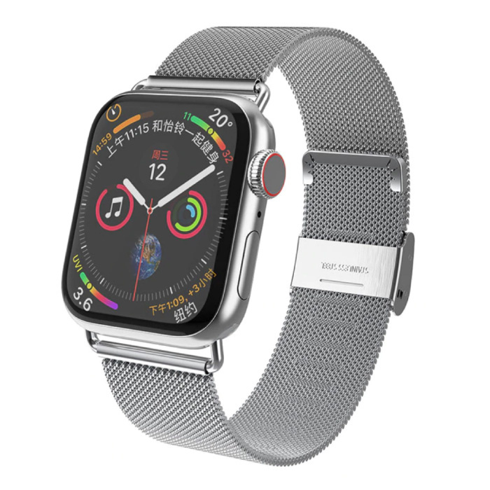 Cinturino di lusso per iWatch 38 mm / 40 mm - Cinturino con cinturino in metallo Cinturino in maglia di acciaio inossidabile Argento