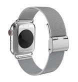 Stuff Certified® Luksusowy pasek do zegarka iWatch 38 mm / 40 mm - Metalowa bransoletka Opaska na nadgarstek Siatkowy pasek ze stali nierdzewnej Srebrny