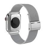 Stuff Certified® Luxe Bandje voor iWatch 38mm / 40mm - Metalen Armband Polsband Roestvrij Staal Mesh Horlogeband Zilver