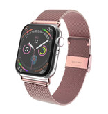 Stuff Certified® Bracelet de luxe pour iWatch 38mm / 40mm - Bracelet en métal Bracelet en acier inoxydable Bracelet en maille rose