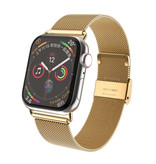 Stuff Certified® Luxury Strap for iWatch 38mm / 40mm - Metal Bracelet Wristband Stainless Steel Mesh Watchband Gold