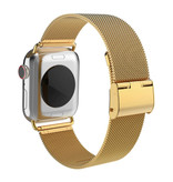 Stuff Certified® Luxury Strap for iWatch 38mm / 40mm - Metal Bracelet Wristband Stainless Steel Mesh Watchband Gold