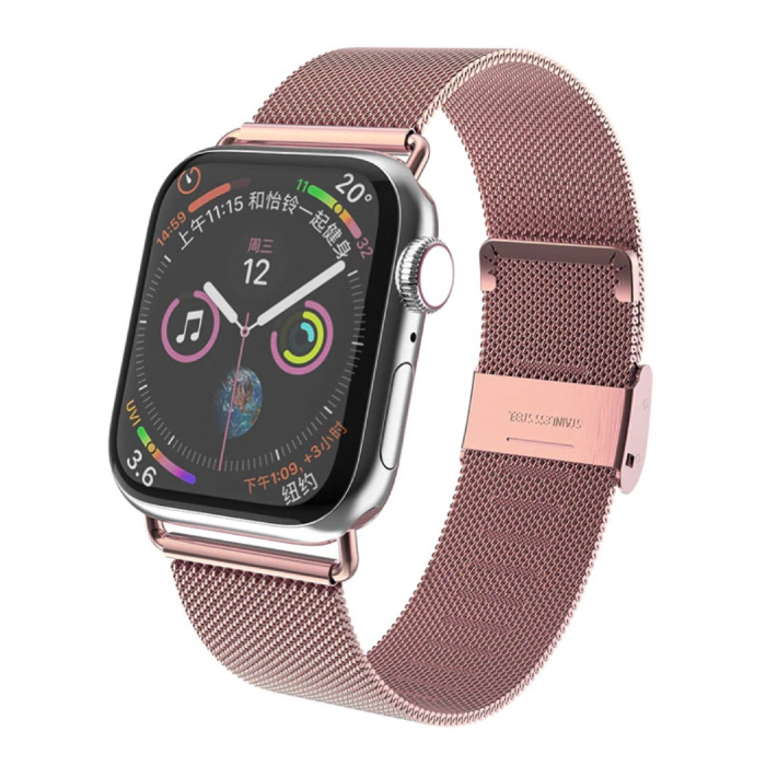 Luxury Strap for iWatch 42mm / 44mm - Metal Bracelet Wristband Stainless Steel Mesh Watchband Pink