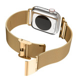 Stuff Certified® Luxusarmband für iWatch 42mm / 44mm - Metallarmband Armband Edelstahl Mesh Armband Gold