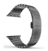 Stuff Certified® Bracelet en métal pour iWatch 38 mm - Bracelet Bracelet en acier inoxydable Bracelet noir