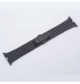Stuff Certified® Bracelet en métal pour iWatch 38 mm - Bracelet Bracelet en acier inoxydable Bracelet noir