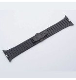 Stuff Certified® Cinturino in metallo per iWatch 38 mm - Cinturino cinturino in acciaio inossidabile cinturino nero