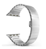 Stuff Certified® Bracelet en métal pour iWatch 38 mm - Bracelet Bracelet en acier inoxydable Bracelet en argent