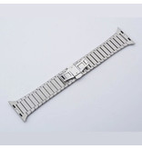 Stuff Certified® Metalen Bandje voor iWatch 44mm - Armband Polsband Roestvrij Staal Horlogeband Zilver